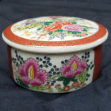 Made in Japan Covered Trinket Dish Carnations Irises Carnations Carnation