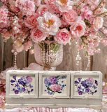 French Country Hydrangea Apothecary Wood Canister Set ShabbyChic Old World Decor Hydrangea