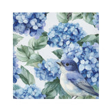 Kitchen Cloth Napkins Set of 4, Blue Hydrangea Flowers Bird Soft Reusable Was... Hydrangea