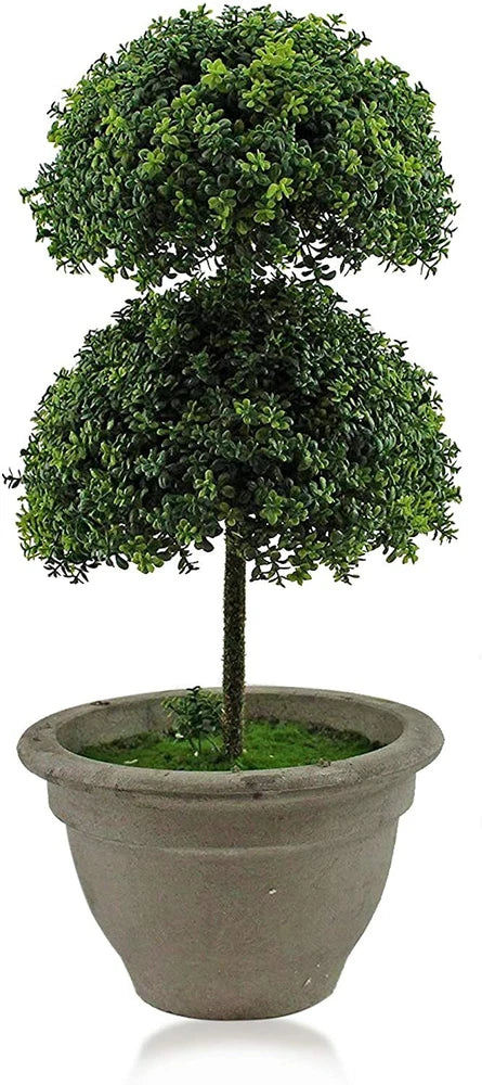 1.5 Feet Artificial Topiary Plant Balls Faux Greenery Potted Bonsai Decoration Green Plant