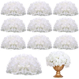 Tigeen 10 Pcs Artificial Flower Ball Centerpieces Faux Flowers White Silk Hyd... Hydrangea