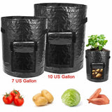 7, 10 Gallon Garden Planting Pots Grow Planter Bags for Potato Carrot Onion Garden Plants