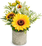 Sunflower Artificial Flowers in Pot Yellow Fake Flower Decor Arrangement Sunflower