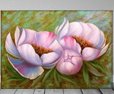 Peony Flower Painting Large Textured Botanical Oil Art Peonies Art on Canvas Peony