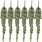 6 Pcs Succulents Plants Artificial Hanging Plants-String of Pearls Faux Green... Green Plant