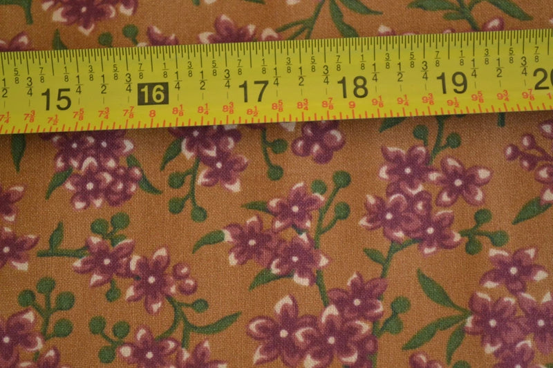 By 1/2 Yd, Burgundy Floral on Green & Brown, Thimbleberries/Northern Lights/B928 Flowering Plants