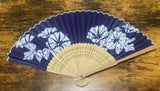 Japanese Folding Fan Set of 2 Hydrangea Design Purple White Bamboo Fukuda Denshi Hydrangea
