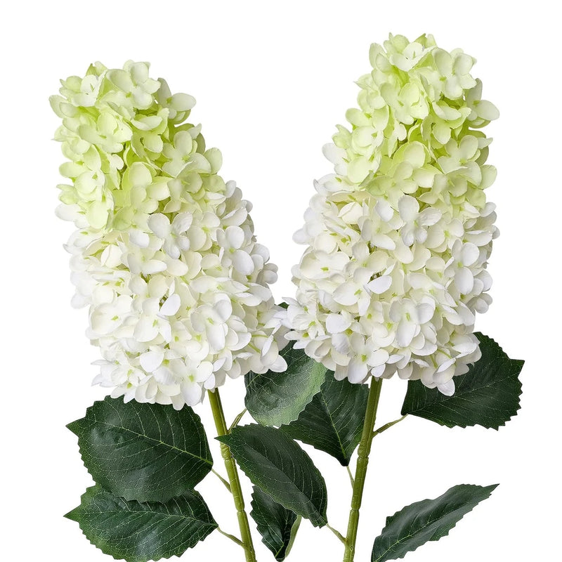 White/Light Green Silk Hydrangea Artificial Flowers,2Pcs 31.5" Large Lifelike... Hydrangea