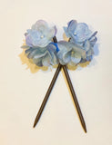 A Pair ( 2pc) Of Artificial Silk Flower Hydrangea Hair Stick Light Blue Color Hydrangea