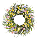 Artificial Daisy Wreath 24Inch Front Door Wreath with Colorful Daisy Spring W... Daisies