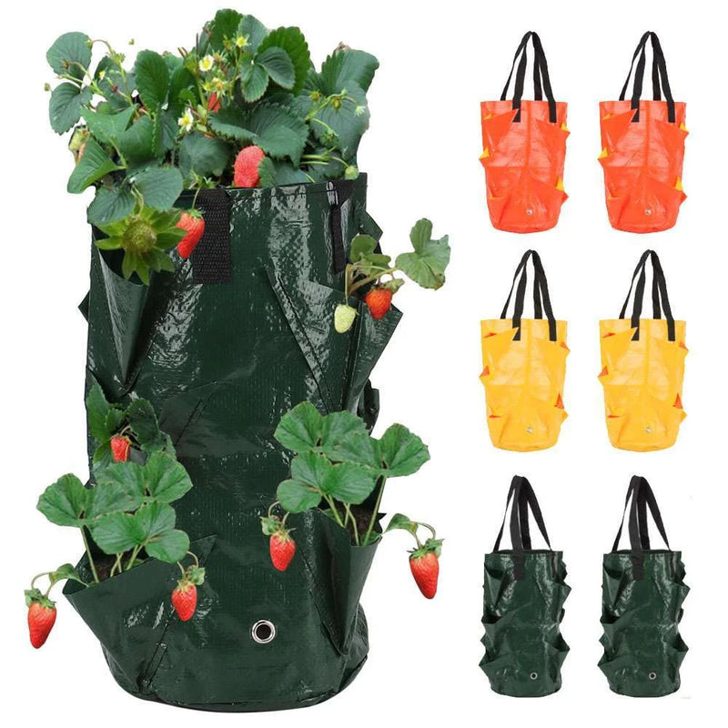 2pcs Planting Grow Bags Garden Tomato Strawberry Container Hanging Planter Pouch Garden Plants