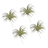 4Pcs Artificial Succulent Plants Fake Pineapple Grass 5", Light Green Green Plant