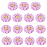 20mm Silicone Flower Beads, 15 Pcs Sunflower Bead, Purple Yellow Sunflower