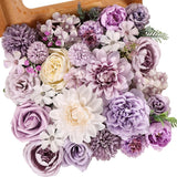 Artificial Flowers Combo Purple Rose Hydrangea Fake Vintage Hydrangea