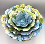 Nicole Miller Melamine Succulent & Hydrangea Pattern Serving Set 1-Plate 4-Bowls Hydrangea