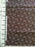 VTG Cranston Dark Brown Calico COTTON FABRIC Tiny Foral BTFQ 18x21