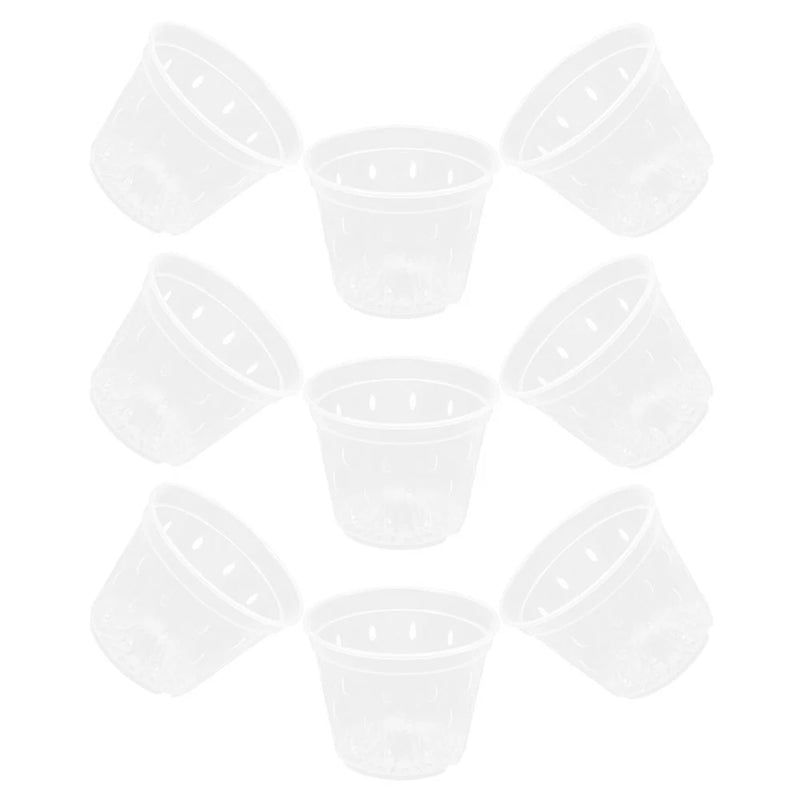 9 Pcs Transparent Orchid Pot Pots for Orchids with Drainage Garden Planter Garden Plants