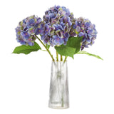 4pcs Artificial Hydrangea Flowers 18.5" Latex Faux Hydrangea Flower, Purple Flowering Plants