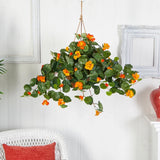 22Ó Nasturtium Artificial Faux Plant in Hanging Basket Home Decor. Retail $84 Flowering Plants