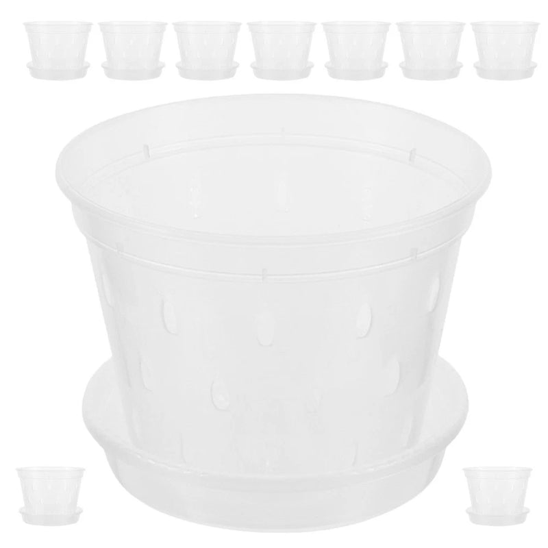 9 Pcs Orchid Pots with Holes Planter Gardening Nursery Clear Flower Garden Plants
