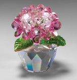 New Crystal World Hydrangea Pink Figurine Miniature Hydrangea