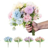 Artificial 9 Heads Silk Peony Flowers Wedding Bouquet Home Party Outdoor Decor Hydrangea