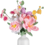 Crochet Flower Bouquet Gift Pink Peony Tulips Daisies Handmade Crochet Flower.. Peony