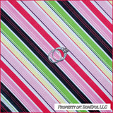 BonEful Fabric FQ Cotton Quilt White Yellow White Pink Spring Flower Girl STRIPE Flowering Plants