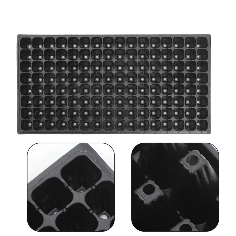 10 Pcs Plastic Tray for Garden with 128 Cells and Ventilated Design Garden Plants