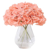 Artificial Hydrangea Flowers Coral Heads 10 Fake Hydrangea Silk Flowers for W... Hydrangea