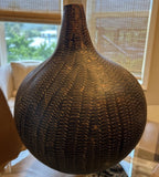 Home decor Gourd large Aborigine primitive folk art black dried flower vase Dried Flower