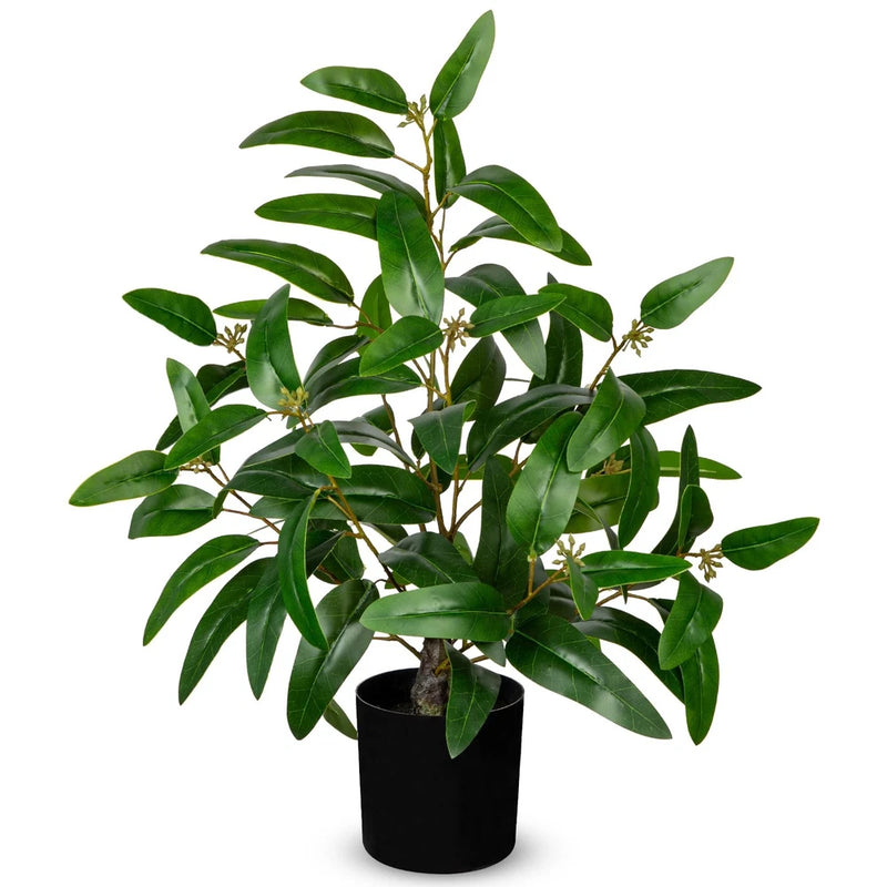 Artificial Plants Indoor with Pot, 19.7" Fake Potted Plants Eucalyptus Leaves... Green Plant