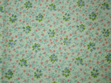 18X22 LIGHT GREEN W TINY PINK BLUE GREEN FLOWERS COTTON FAT QUARTER FABRIC QUILT Flowering Plants