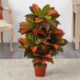 39Ó Croton Artificial Plant (Real Touch) Home Office Decor. Retail $104 Flowering Plants