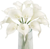 Letjolt White Calla Lily 12Pcs Artificial Flowers Bouquet for Wedding Lily