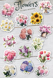 Flowers, Floral, Roses, Magnolias, Peonies, Sunflowers, Vinyl Stickers 15 pcs Sunflower