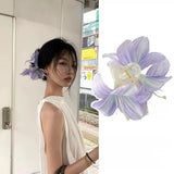 Handmade Resin Lily Flower Hair Clip for Women Pastoral Style with Secure Hold Lily