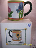 Flower Mug 16 oz Iris, Hydrangea, Sunflower by Sally E Roberts Floral Arrangemnt Sunflower