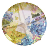 Shabby Chic Blue Hydrangea Butterfly FLORAL  MELAMINE  Dinner Plates Set 4 NEW Hydrangea