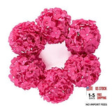 8.7" Silk Hydrangea Flower Heads with Stems Fake Hydrangeas Flowers Fuchsia Hydrangea