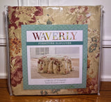 Waverly 2 Piece Ottoman Slipcover Ballad Bouquet in Blush 100% Cotton NEW! Bouquet