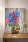 Hydrangea Flower Painting 24x18 Acrylic Canvas Floral Still Life Art Hydrangea