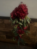 22Ó Christmas Hydrangea Teardrop Swag faux Realistic Natural Decor Hydrangea