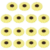 30mm Silicone Flower Beads, 15 Pcs Sunflower Bead, Light Yellow Brown Sunflower