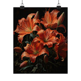 Orange lily Flower Art Print Poster, Flower Painting, Flower DŽcor Lily