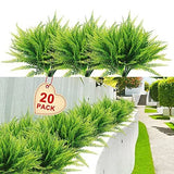 20 Pcs Artificial Fern Plants Indoor Outdoor Decoration Low Maintenance Greenery Green Plant