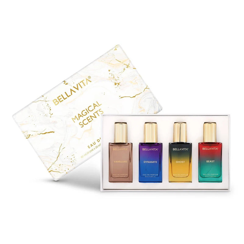 BELLAVITA Magical Scents 4x20ml | Long Lasting EDP Perfume Gift Set for Unisex EDP