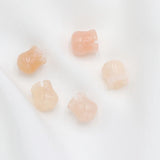 20pcs Natural Pink Aventurine Stone Lily of The Valley Flower Pendant Beads DIY Lily
