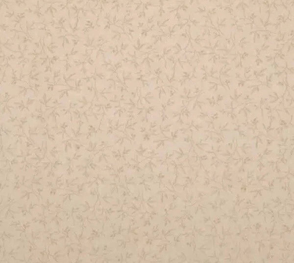 Tiny Vine Print on Cream Calico Cotton Fabric, BTHY Flowering Plants