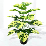 Turtle Leaf Hyphosis Big Artificial Plants White Green Leaves Bonsai Simulated P Green Plant